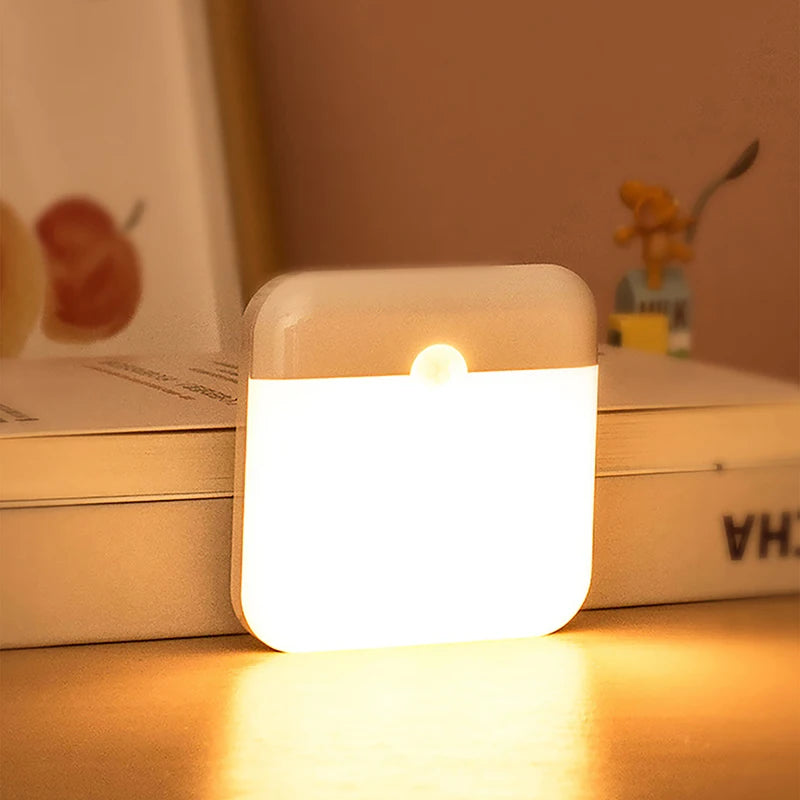 LED Night Light, Human Motion Sensor Lamp USB C Rechargeable Closet Light, Wireless LED  Wall lamp For Stairs Closet Kitchen Bed