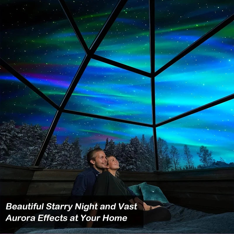 Star Projector USB 5V Aurora  Galaxy Night Light 360° Rotating with Remote Control Ocean Wave Northern Light Bedroom Party KTV