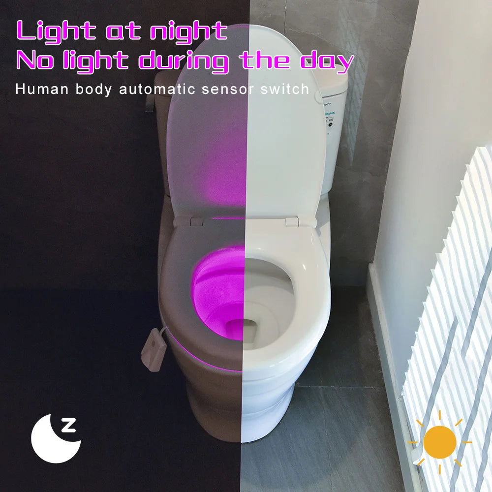 Projection Toilet Night Light USB Waterproof Human Sensing Washroom Light Colorful Projection Foot Lamp for Home Bathroom Decor
