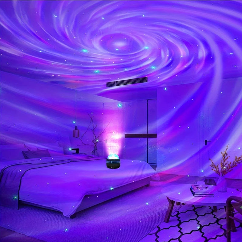 Star Projector USB 5V Aurora  Galaxy Night Light 360° Rotating with Remote Control Ocean Wave Northern Light Bedroom Party KTV