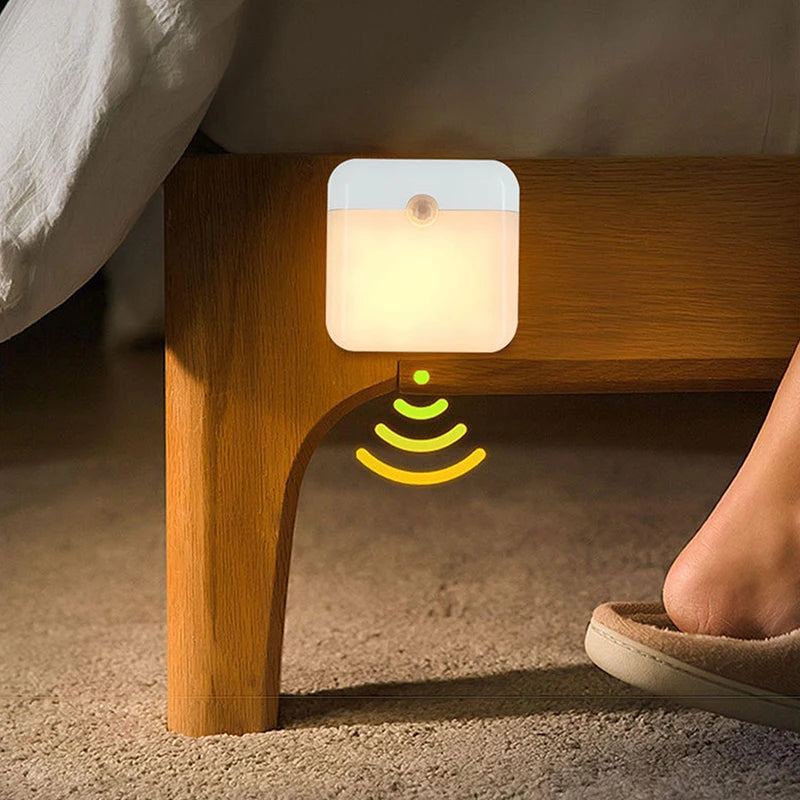LED Night Light, Human Motion Sensor Lamp USB C Rechargeable Closet Light, Wireless LED  Wall lamp For Stairs Closet Kitchen Bed