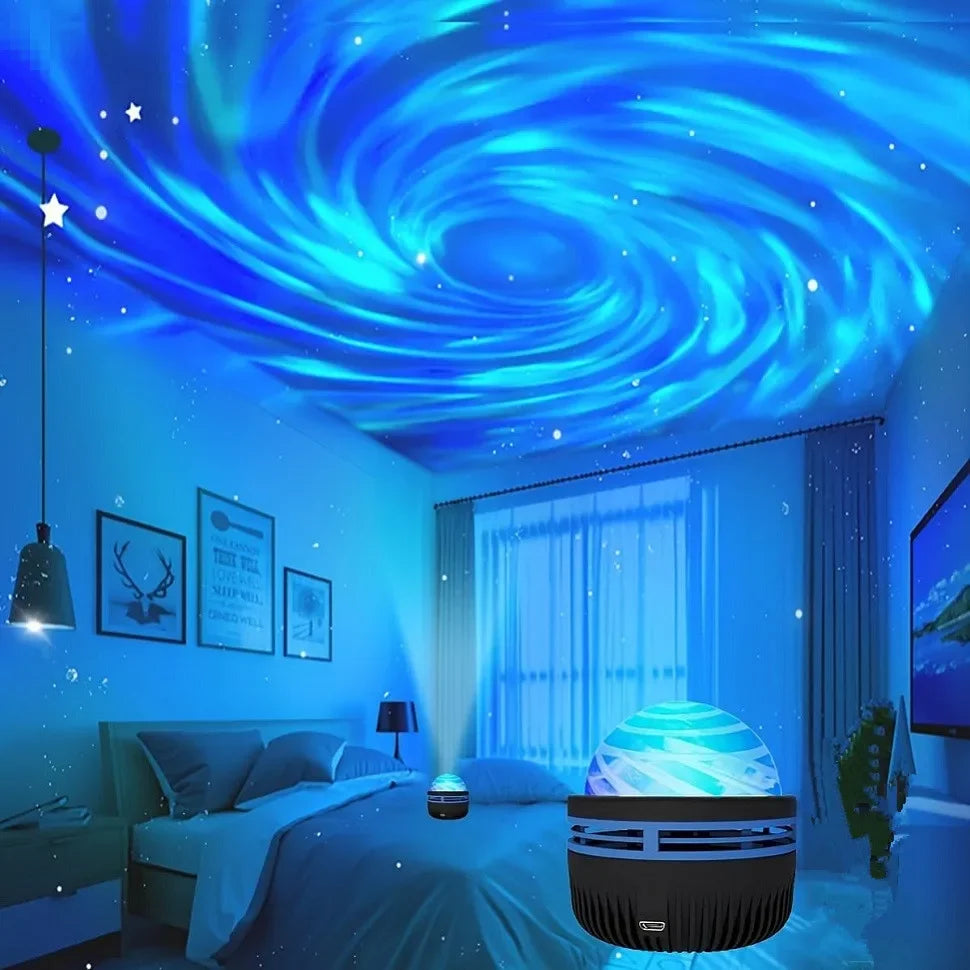 Star Projector USB 5V Aurora  Galaxy Night Light 360° Rotating with Remote Control Ocean Wave Northern Light Bedroom Party KTV